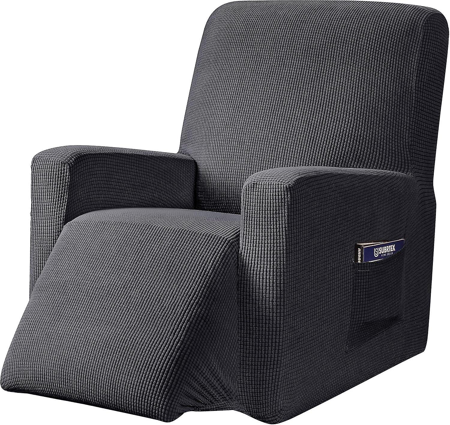 ピースストレッチリクライニングカバー1人乗りリラックスアームチェアプロテクター(グレー)