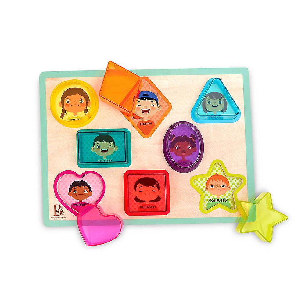 B. Toys Basic Shapes and Emotions Chunky Puzzle Premium Quality Educational Toy