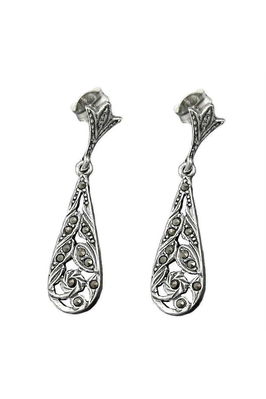 Stud Earrings Marcasite Silver 925 - Gl93393