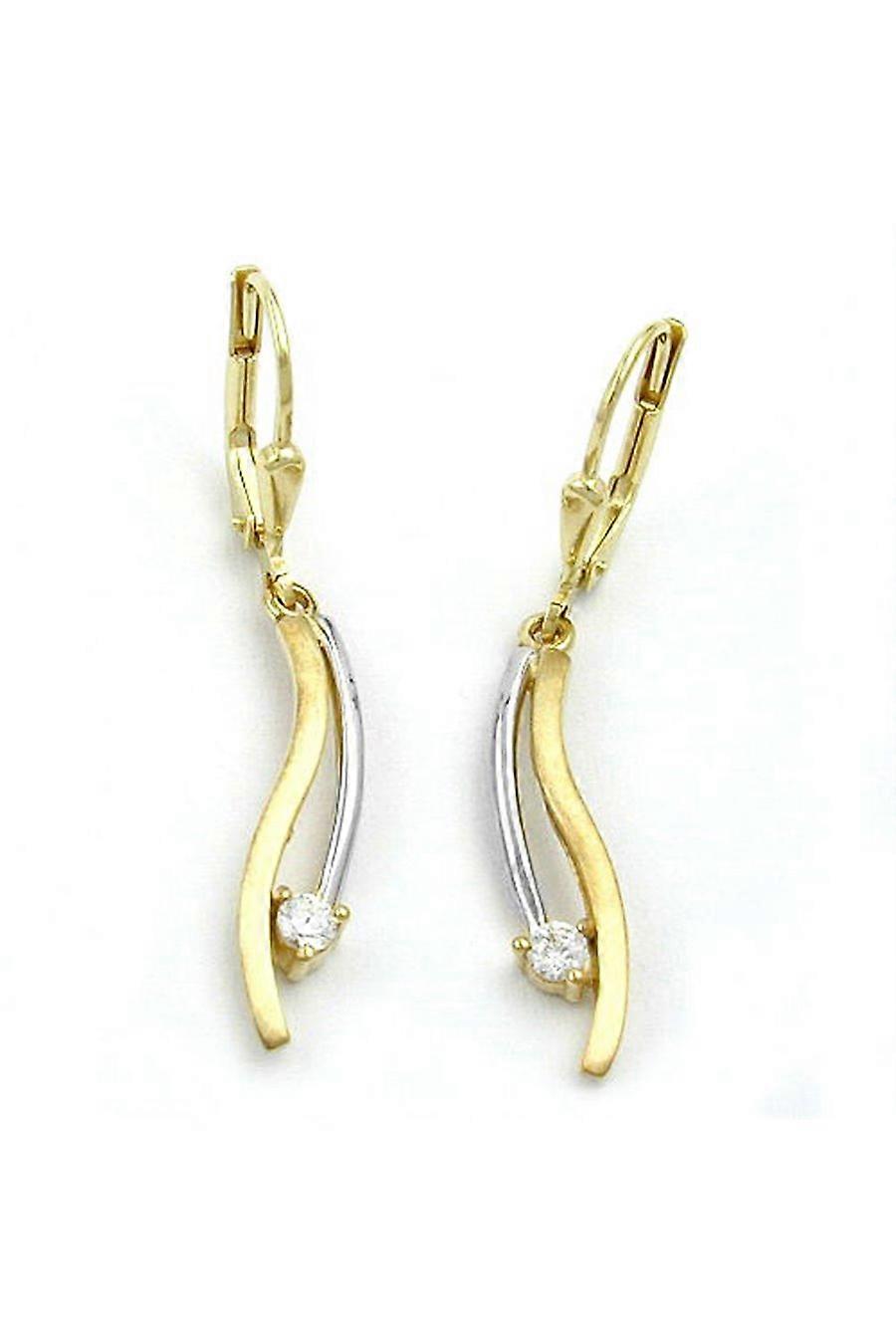 Earrings Leverback Zirconia 9k Gold - Gl430896