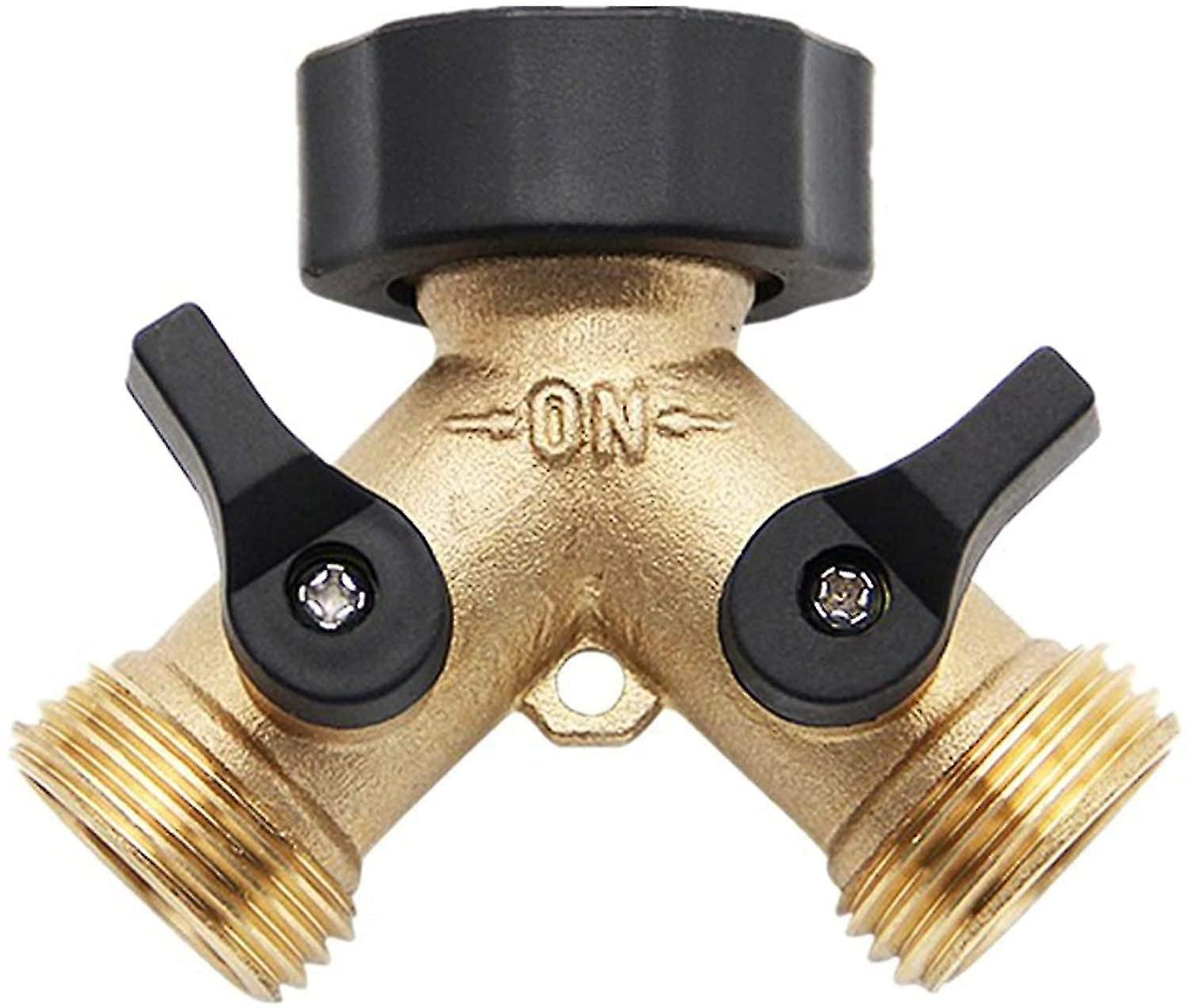 2-way Y-distributor For Garden Hoses, 3/4-inch Brass Faucet For Connecting 2