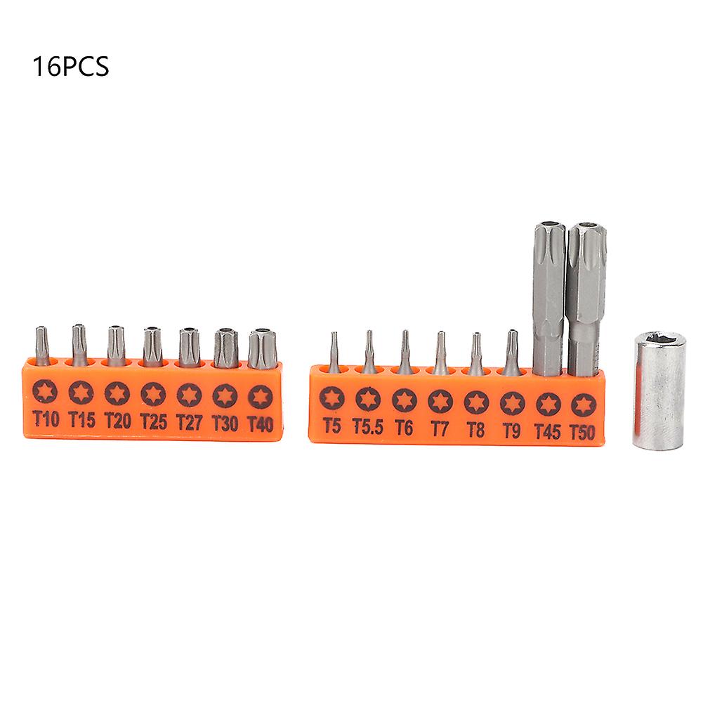 16PCS Alloy Steel Hex Star Screwdriver Bit Set for Maintenance Assembling