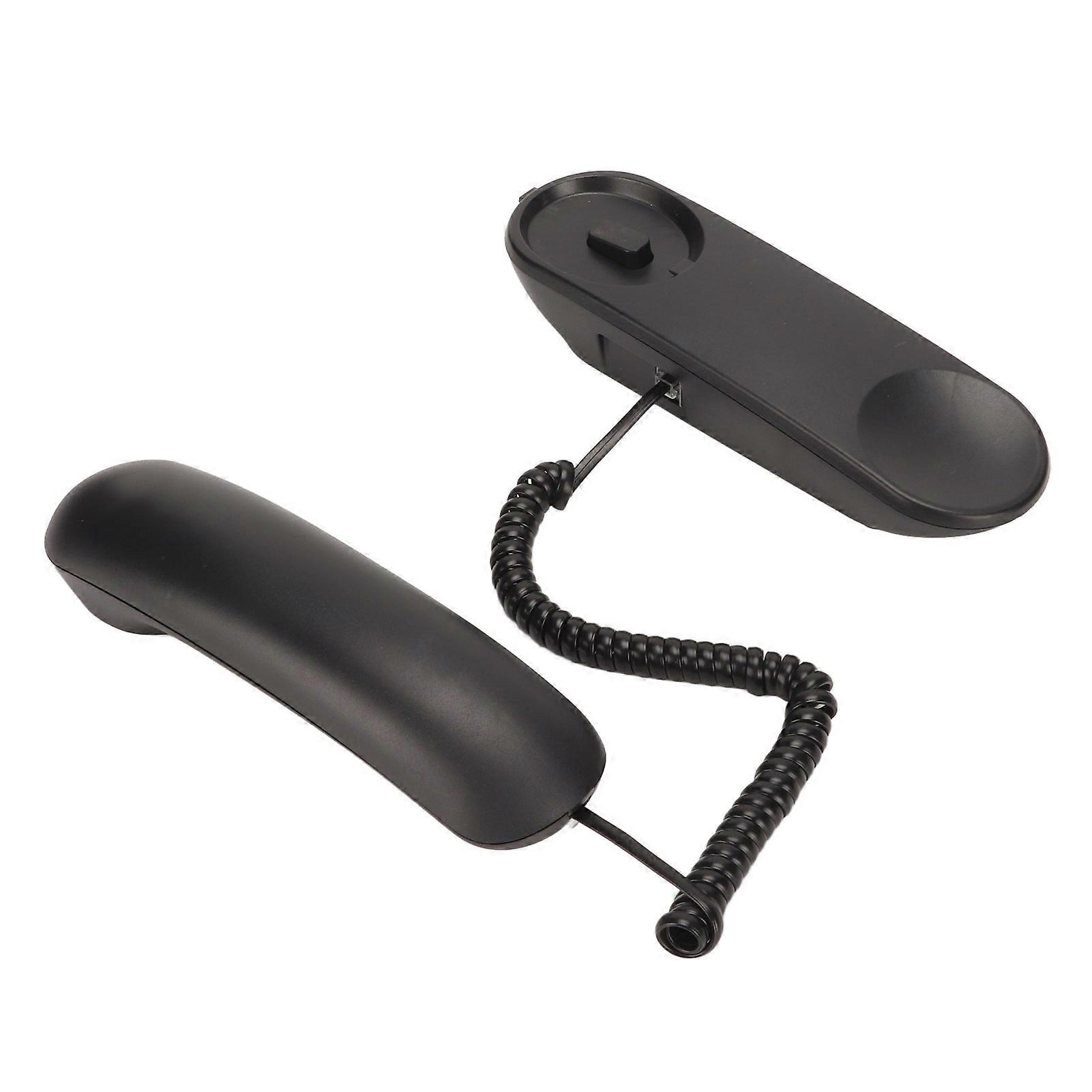 טלפון קיר רב תכליתי כפתורים גדולים חיוג חוזר השתקת פונקציית טלפון קיר חוטי למשרד ביתי מלון שחור 