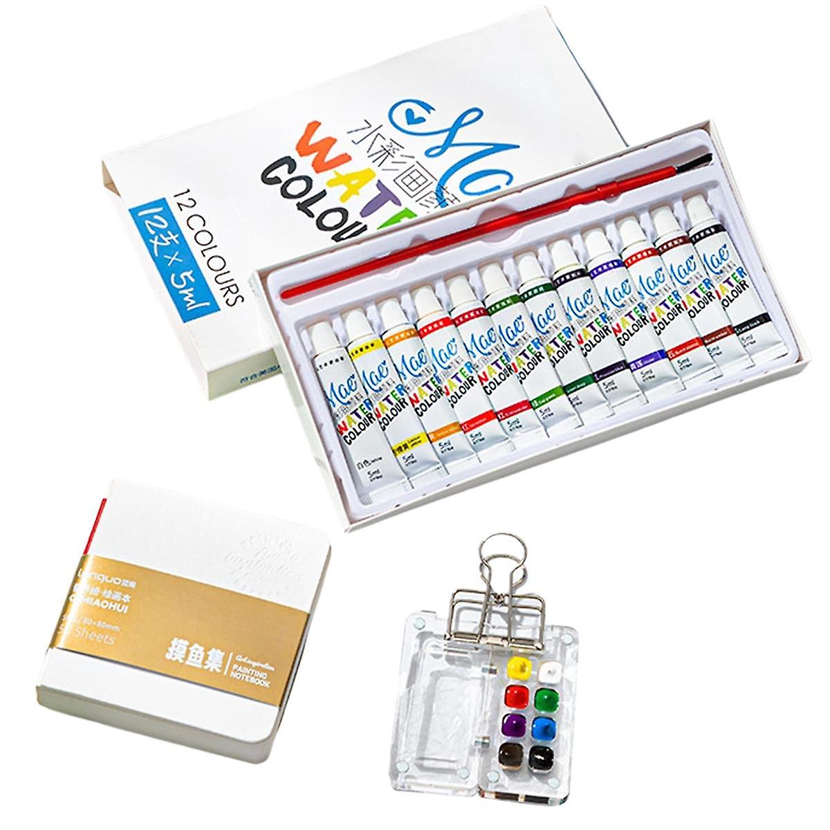 Travel Ready Paint Palette Bundle, Mini Travel Paint Palette Acrylic, Paint Palette Mini with Binder Clips,C