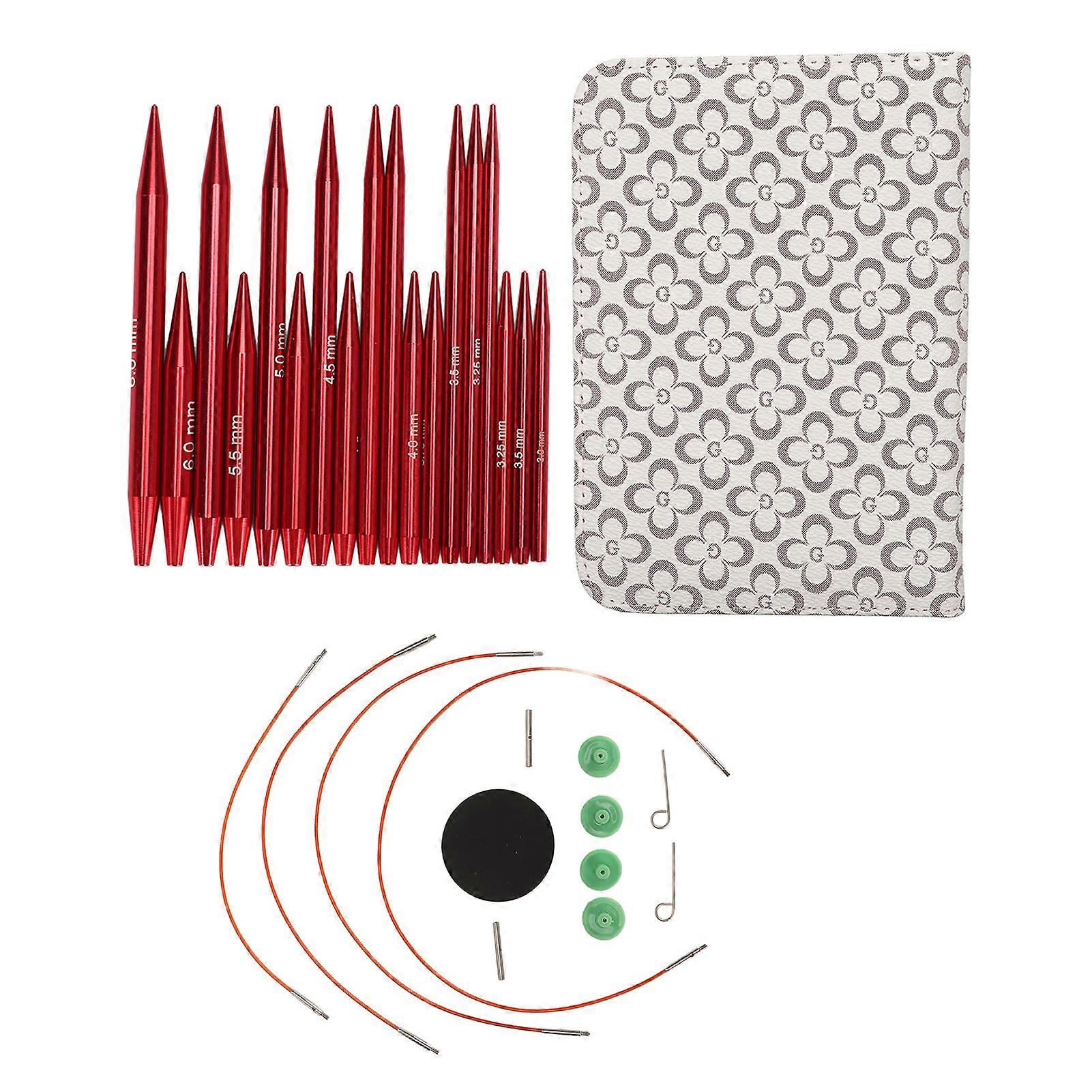 Circular Knitting Needle Set Aluminium 3 To 6mm Smoothing Interchangeable Circular Needle Set With Bag For Fabric