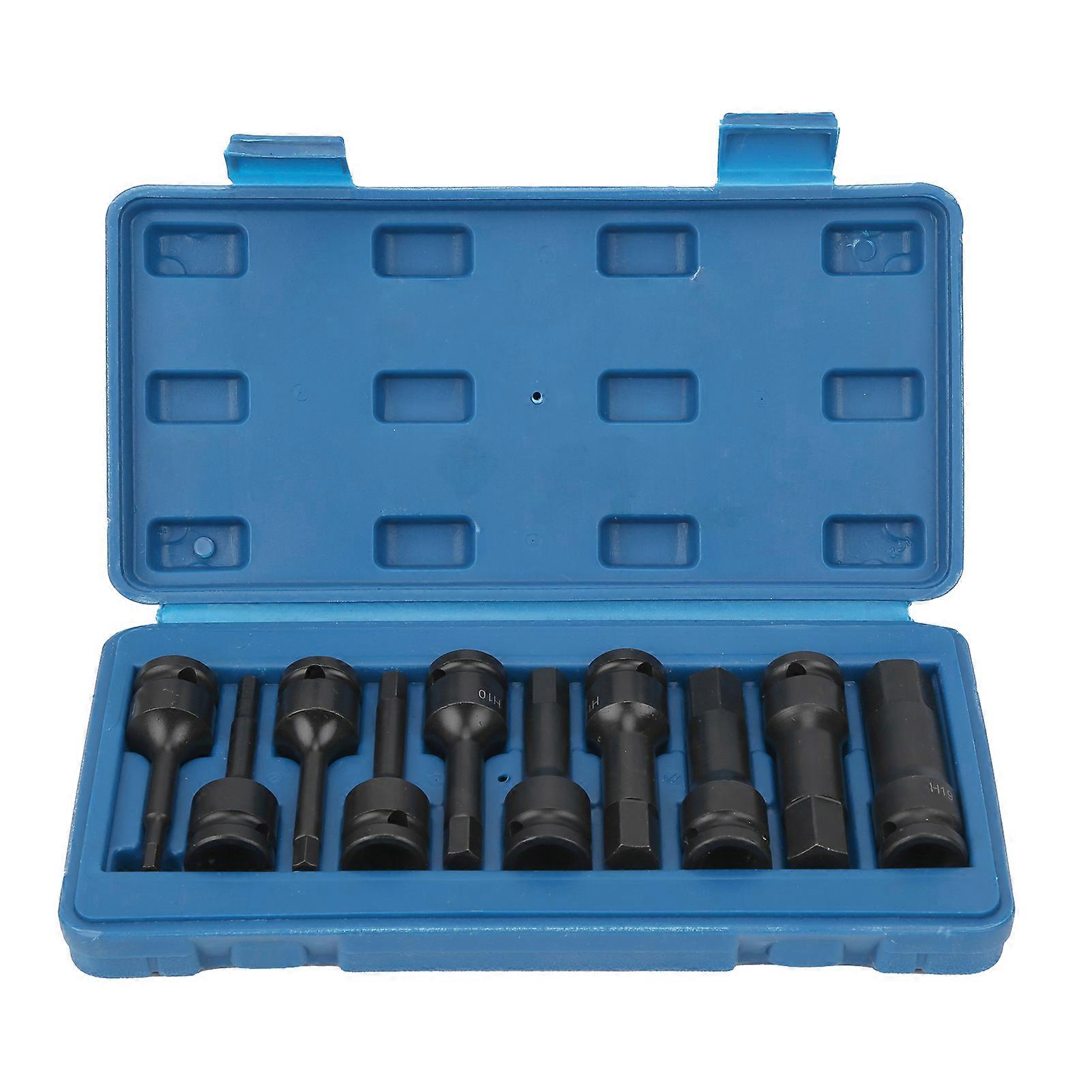 10Pcs Socket Screwdriver Bit Set 1/2in Square Drive for Air Impact Wrench H5H19 Repair Tool E2U011