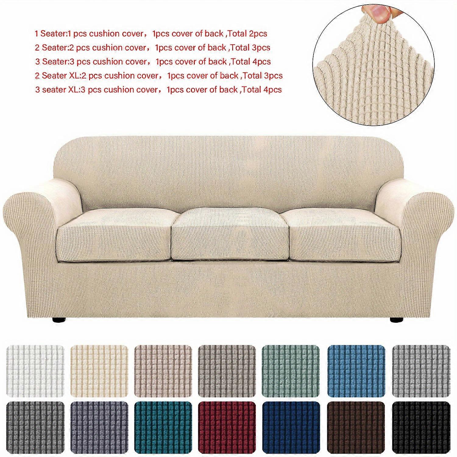 1pc Checkered All-inclusive Elastic Sofa Slipcover, Non-slip Sofa Cover, Furniture Protector For Bedroom Office Living Room Home Decor