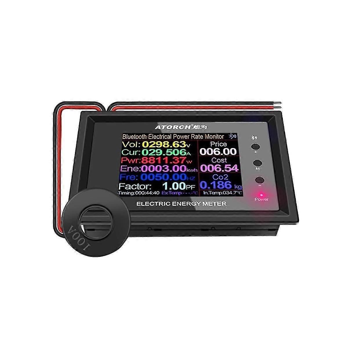 Atorch At24c 100a 2,4-calowy cyfrowy woltomierz Wskaźnik miernika mocy Amp Tester prądu Detektor bez Bluetooth