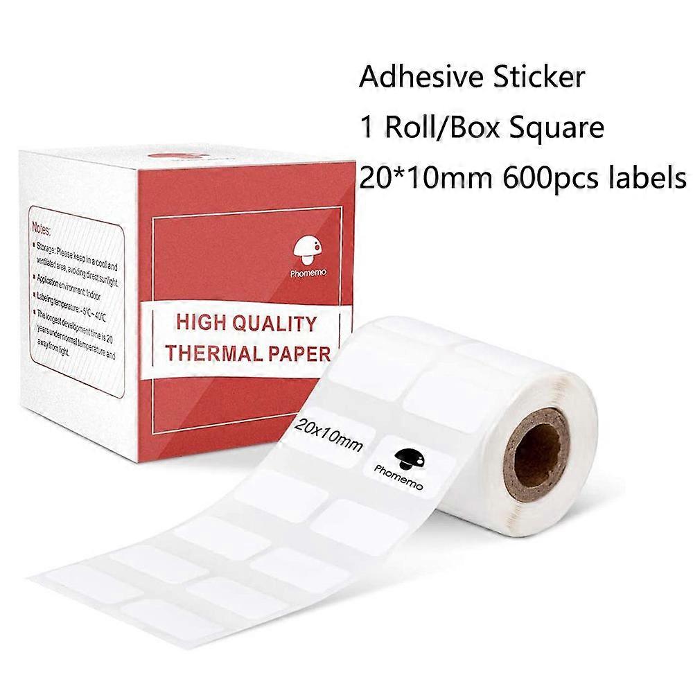 Phomemo Multi-purpose Square Self-adhesive Label For Phomemo M110/m200 Label Printer Width 20-50mm Labels/roll