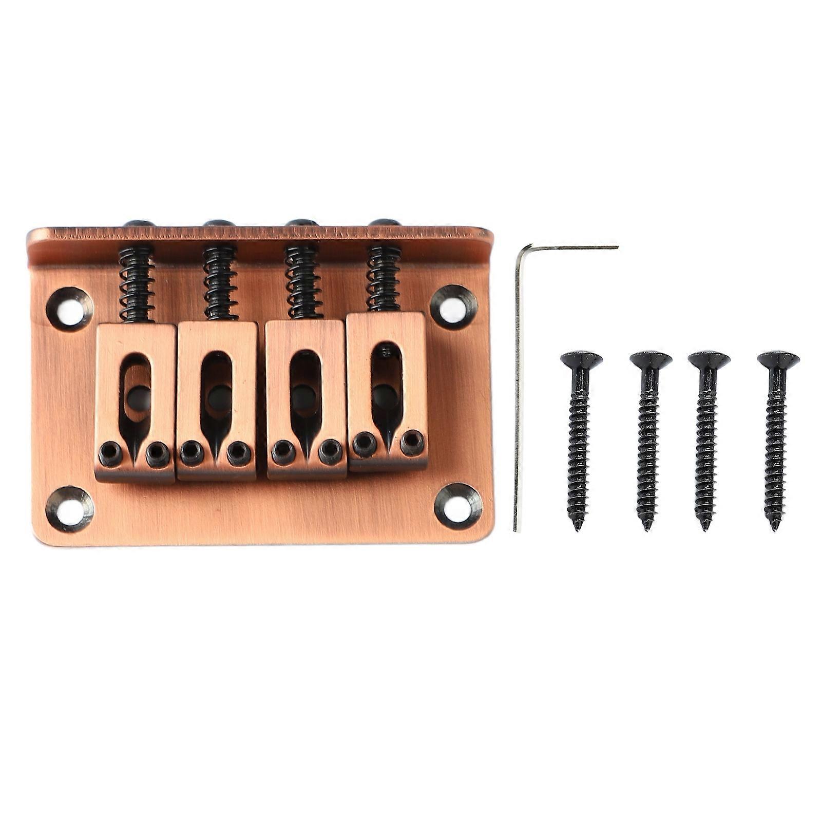 Guitar Fixed Bridge Electric Bass Hardtail Saddle Bridge Tool Metal For 4 String Ukulele Ga909 Bronze