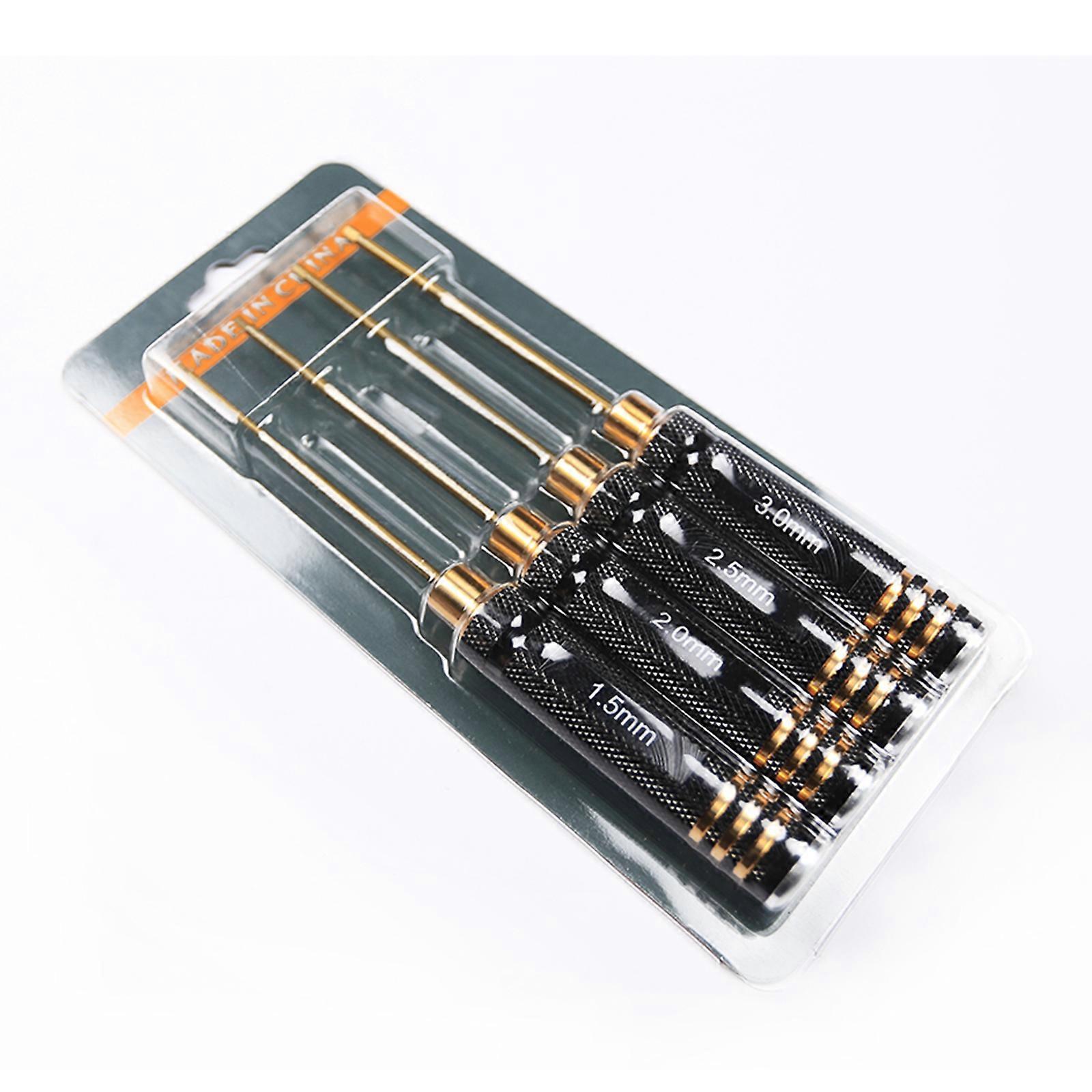 RS RC 4pcs/set Titanium Plating 15/2/25/3mm Hexagon Screwdriver Screw Driver Tool Kit For Rc Model Car Boat Airplane