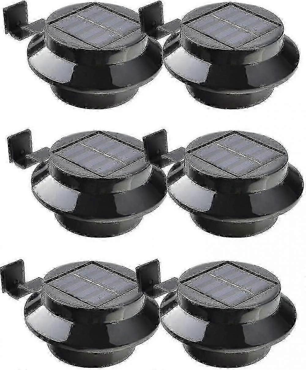 雨どい、フェンス、屋根、雨どい、庭、壁、黒のHkのための6パックソーラーパワーLEDライト