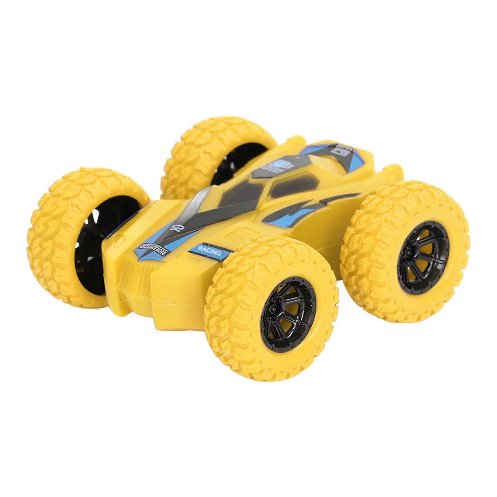 Double Sided Pull Back Car Friction Powered 4 Big Tires 360 Degree Rotating Mini Flips Inertia Stunt Car