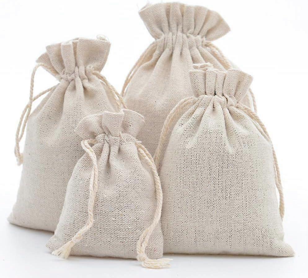 25 قطعة أكياس قماش صغيرة كيس قطني 13x18 سنتيمتر حقيبة خيش حقيبة قماش من القماش الرباط حقيبة مجوهرات أكياس هدايا كيس شاي قابل لإعادة الاستخدام