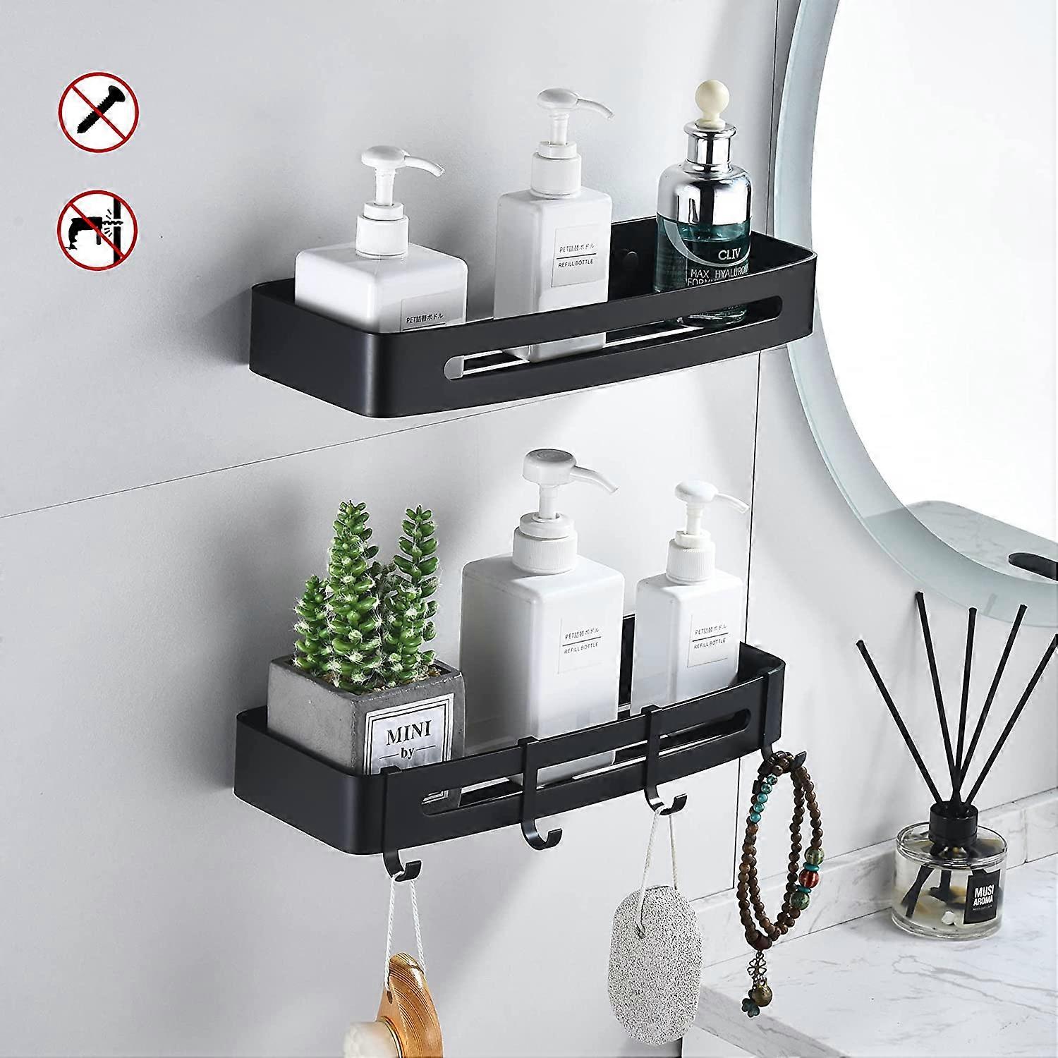 Étagère De Douche Suspendue Sans Perçage – 2 Paniers Métal, Crochet, Pour Porte De Douche Jusqu'à 25mm - 7