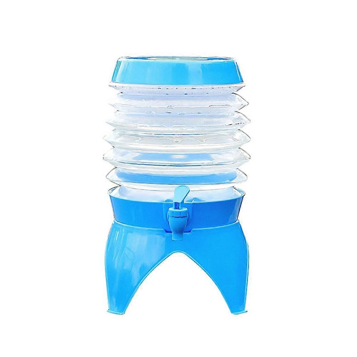 Outdoor Foldable Water Container Camping Folding Water Bucket Fishing Travel Beer Juice Drinking Storage Tap Bucket 3.5L