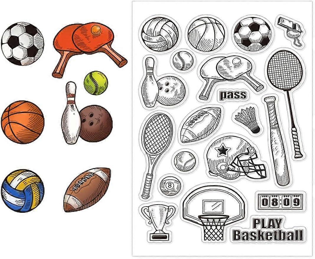 1Sheet Sports Silicone Clear Stamp Seals