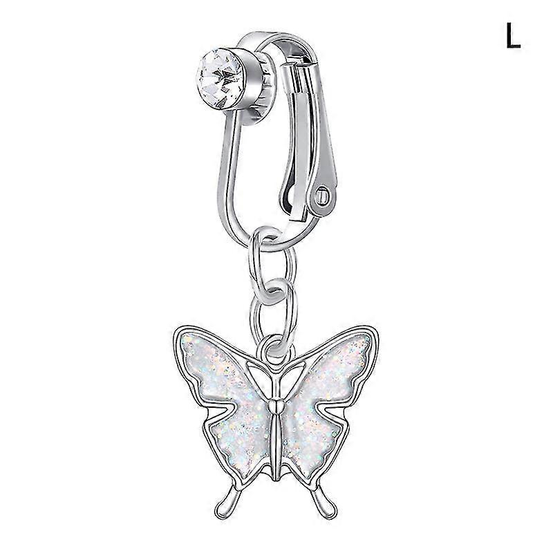 1 adet Sahte Göbek Düğmesi Halkası Göbek Delici Olmayan Göbek Halkası Üzerinde Sahte Klips