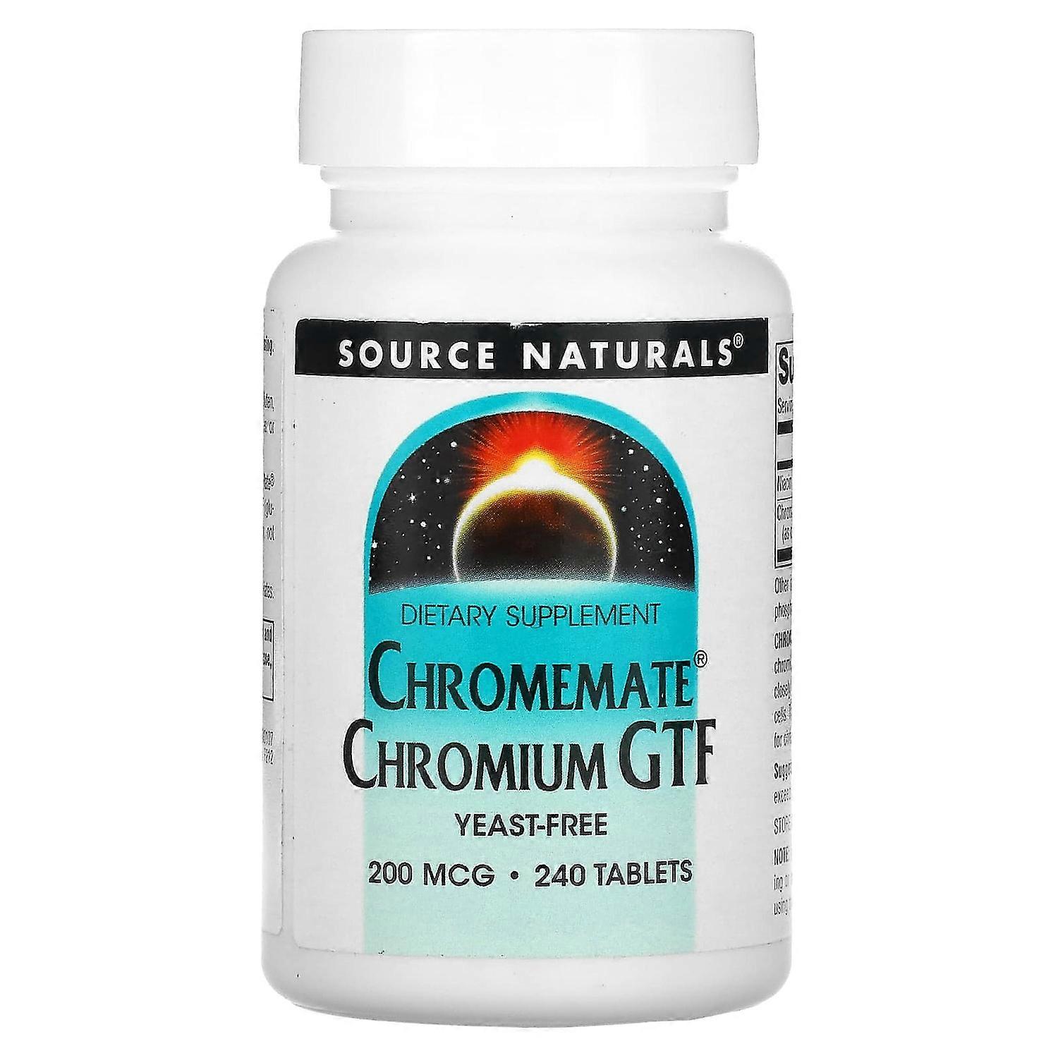 Source Naturals, Chromemate Chromium GTF, 200 mcg, 240 Tablets