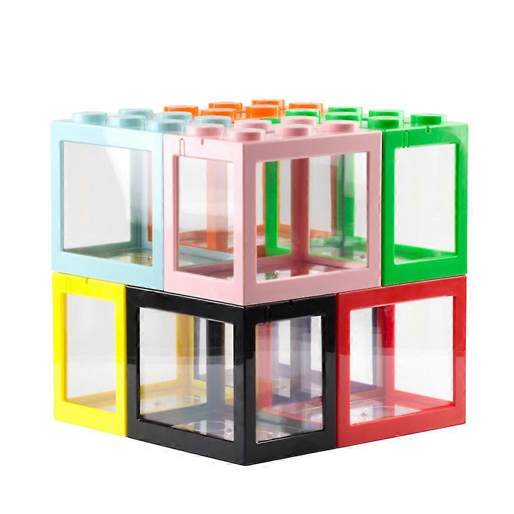 Small Betta Fish For Tank Plastic Fish Bowls Aquariums Clear Stackable Cube Tank