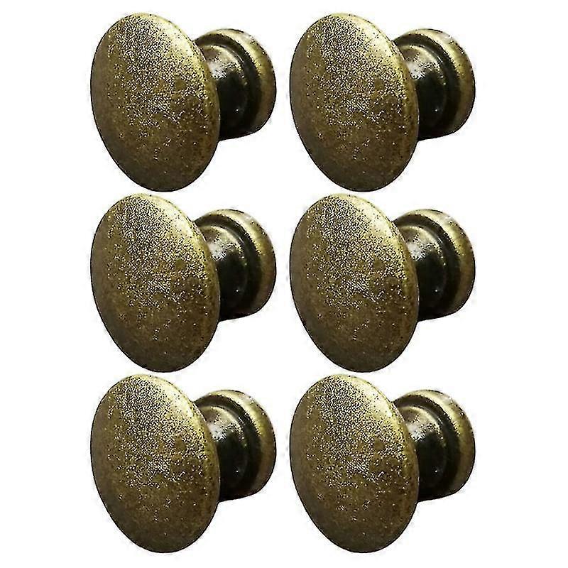 6pcs Zinc Alloy Cabinet Knobs Round Bronze Wardrobe Handles Drawer Pull Knobs