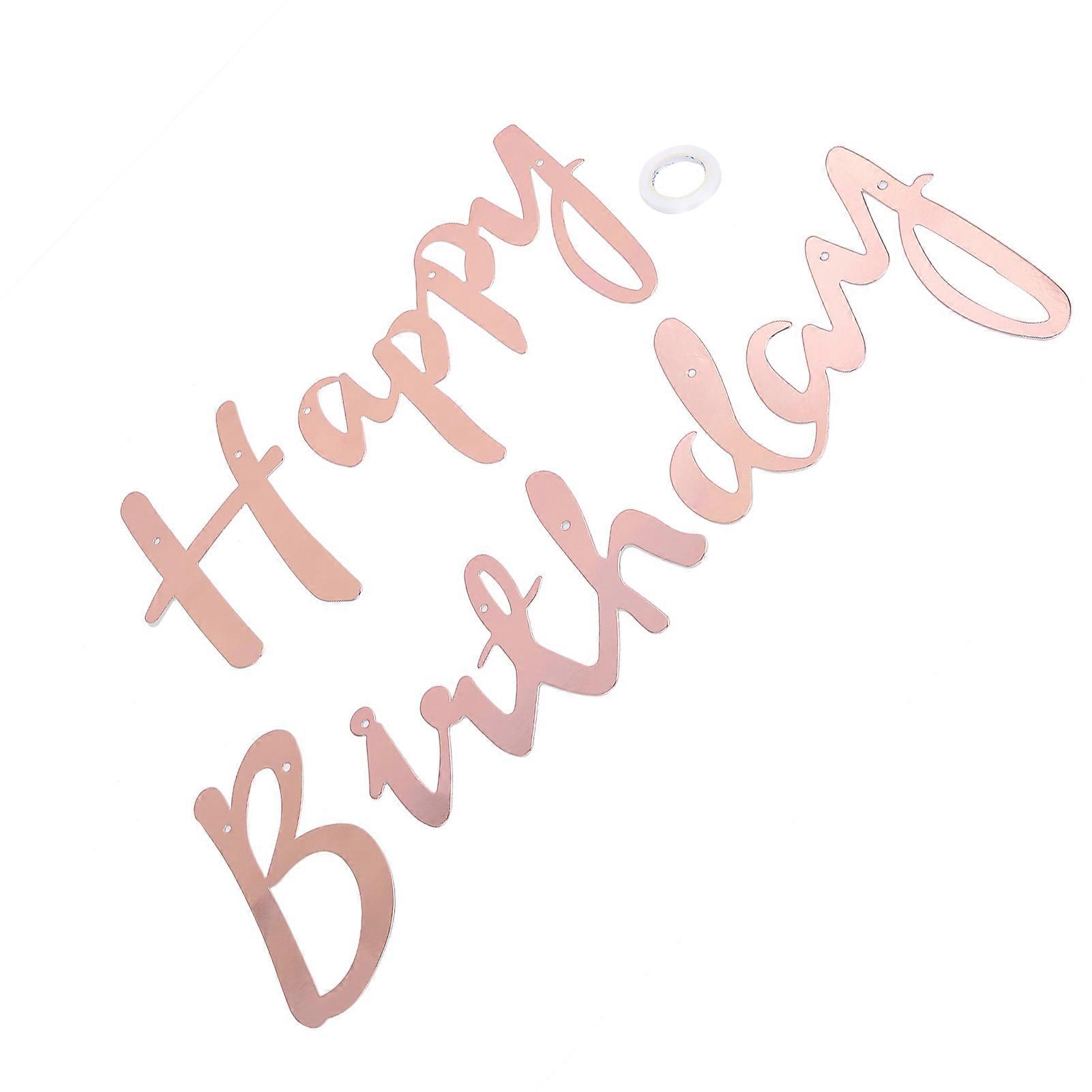 お誕生日おめでとうバナー壁掛け装飾紙カードバナーパーティー用品ストリングローズゴールド