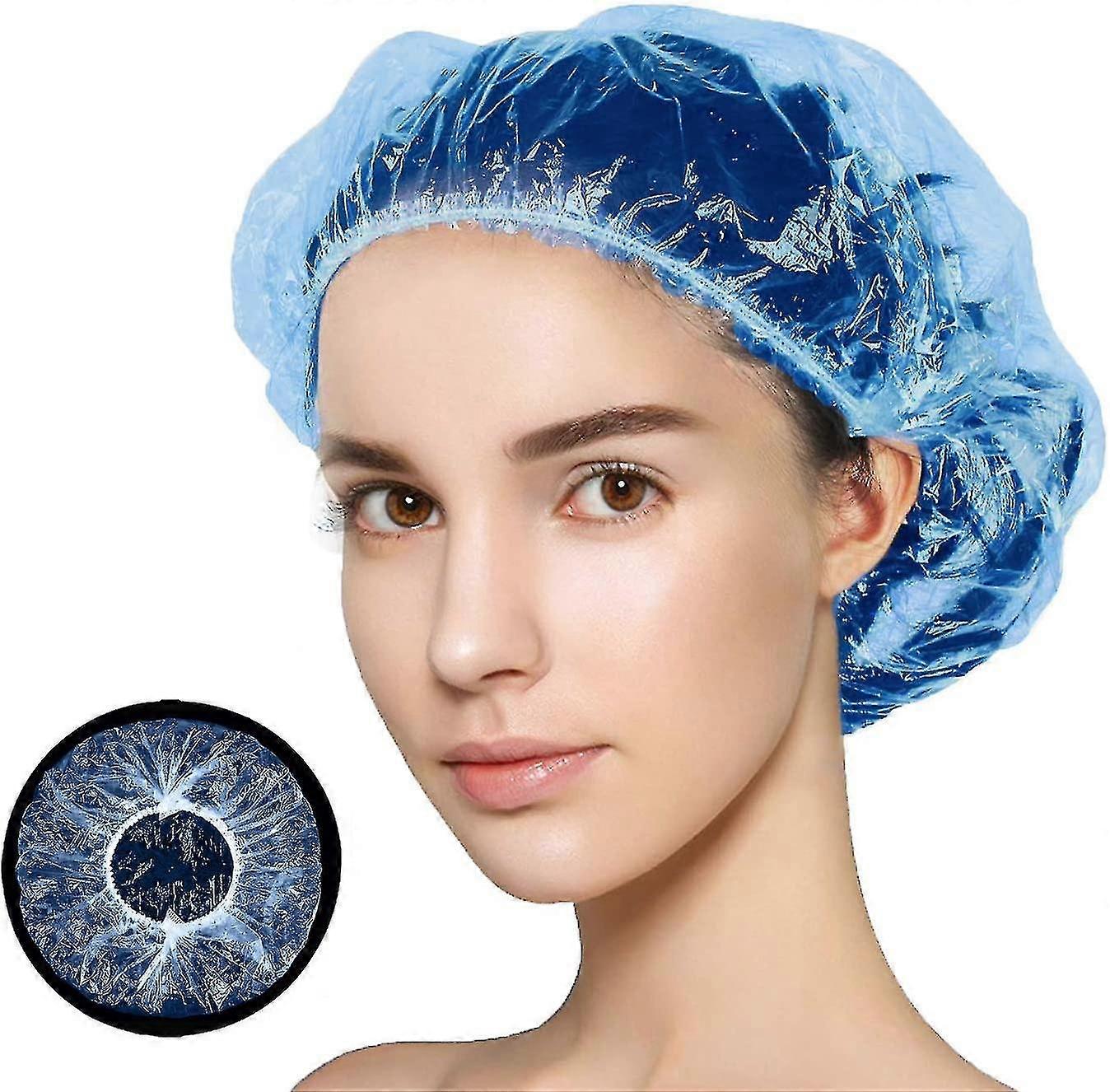 100 Pcs Portable  Waterproof Shower Cap