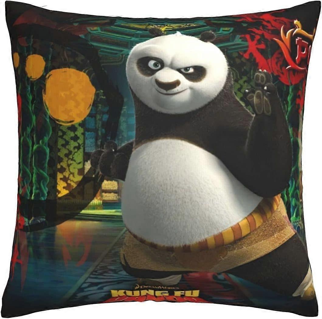 Kungfu Panda Bløde Pudebetræk 45 X 45 Cm Firkantede Pudebetræk Behagelige Dekorative Pudebetræk Luksus Pudebetræk -SYS19080