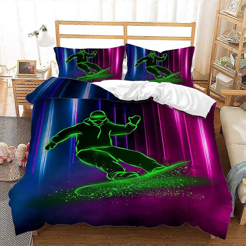 Skateboard series down duvet cover two-piece set 3D printed ultra-fine fiber bed sheet bedding three piece set