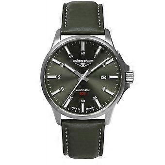 Bauhaus aviation Men's Analog Automatic Watch with Cowhide Bracelet 2864-4