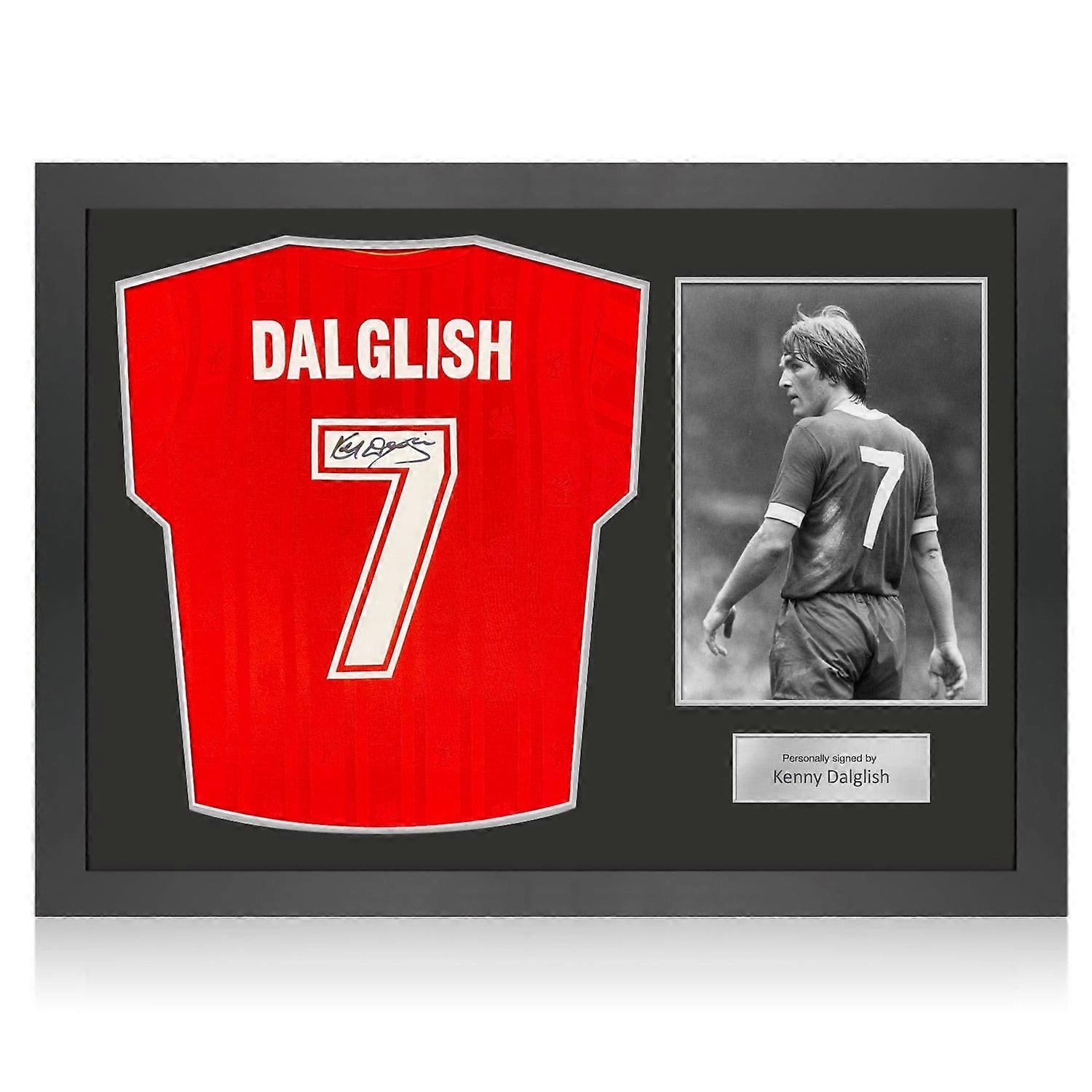 Kenny Dalglish πίσω υπέγραψε Λίβερπουλ 1986 φανέλα ποδοσφαίρου. Πλαίσιο εικονιδίων