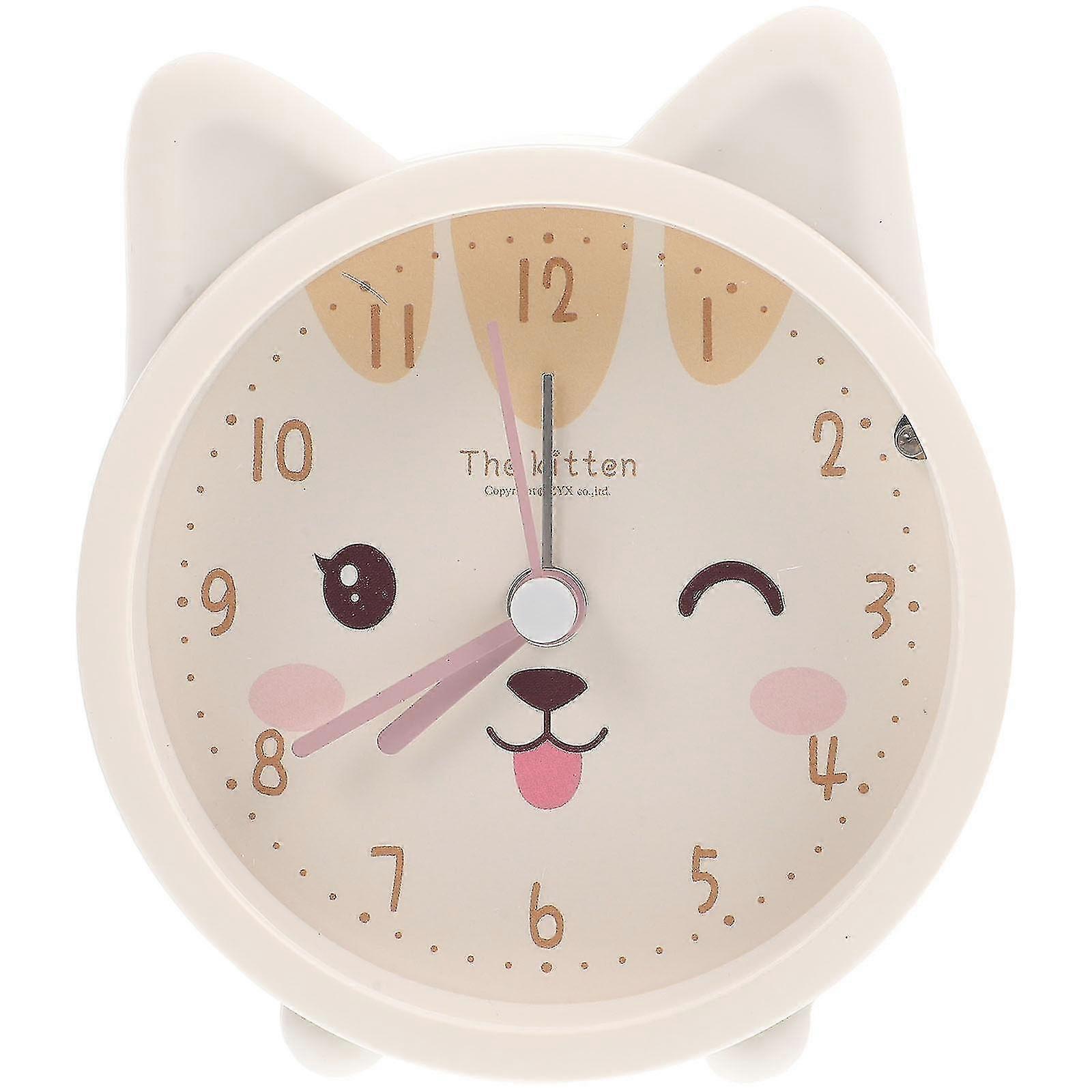 Lovely Kitten Ear Alarm Clock Mute Alarm Clock Desktop Alarm Clock Without Battery