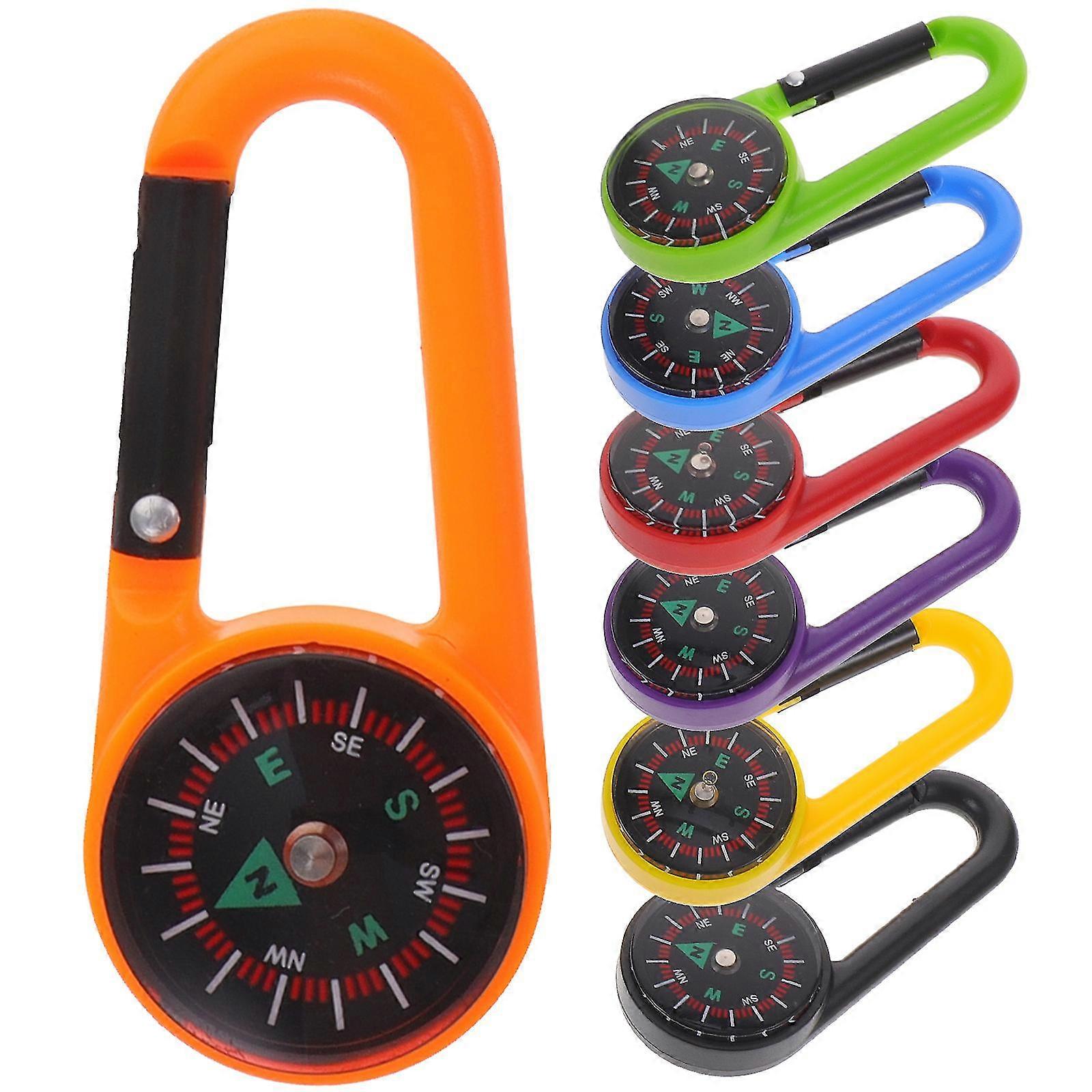 12pcs Portable Compass Pocket Compass Carabiner Compass Colored Climbing Compass Small Compass