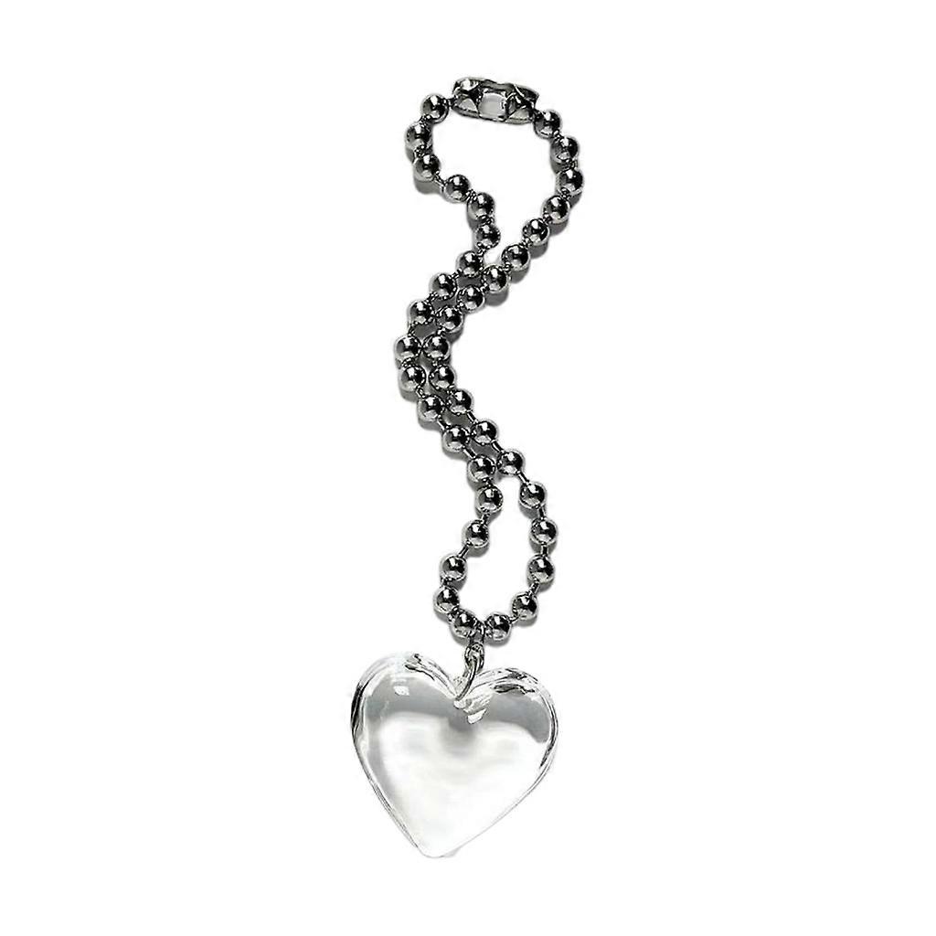 Runde Perlenkette Halbedelstein Liebesform Halskette Temperament Farbe Halskette