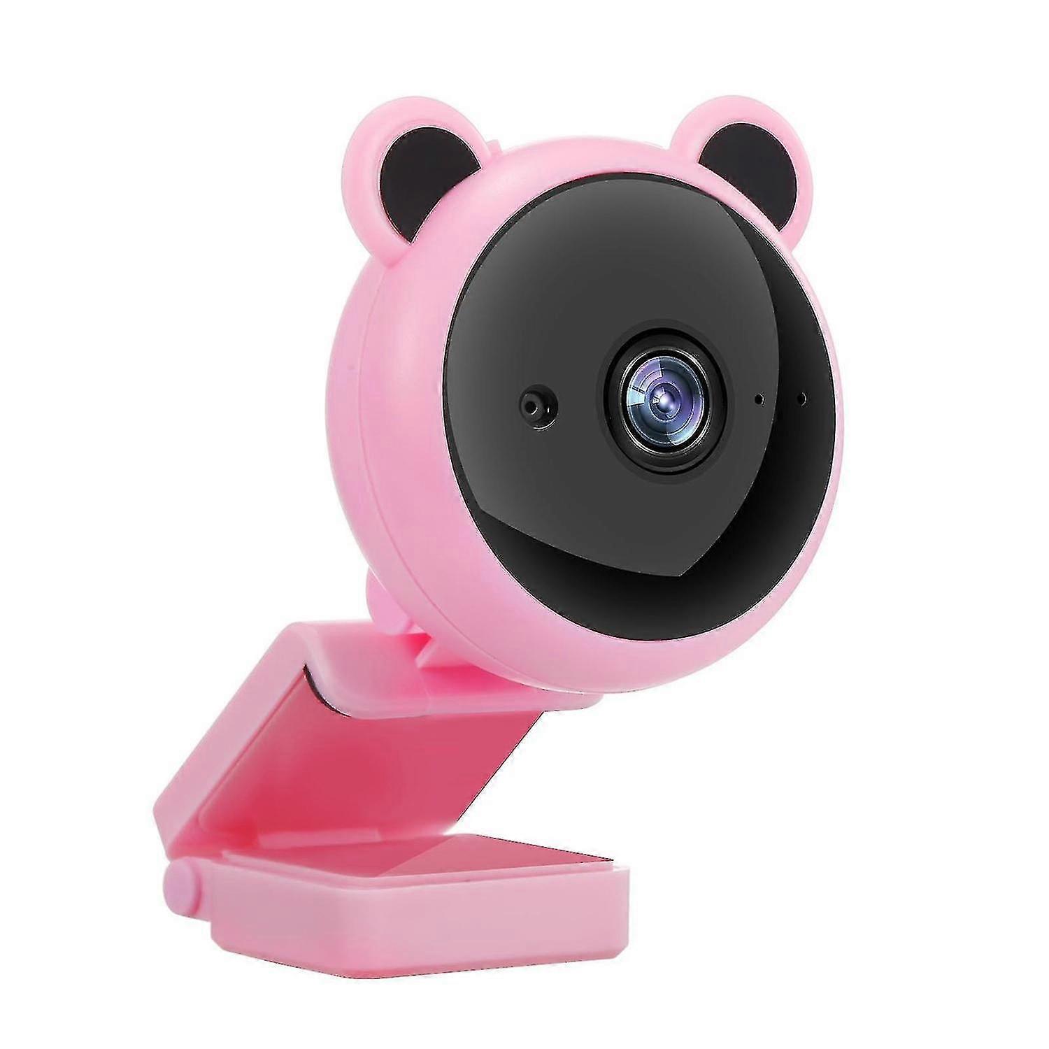 Pink 1080p Desktop Laptop Computer Usb Camera Plug And Play With Microphone