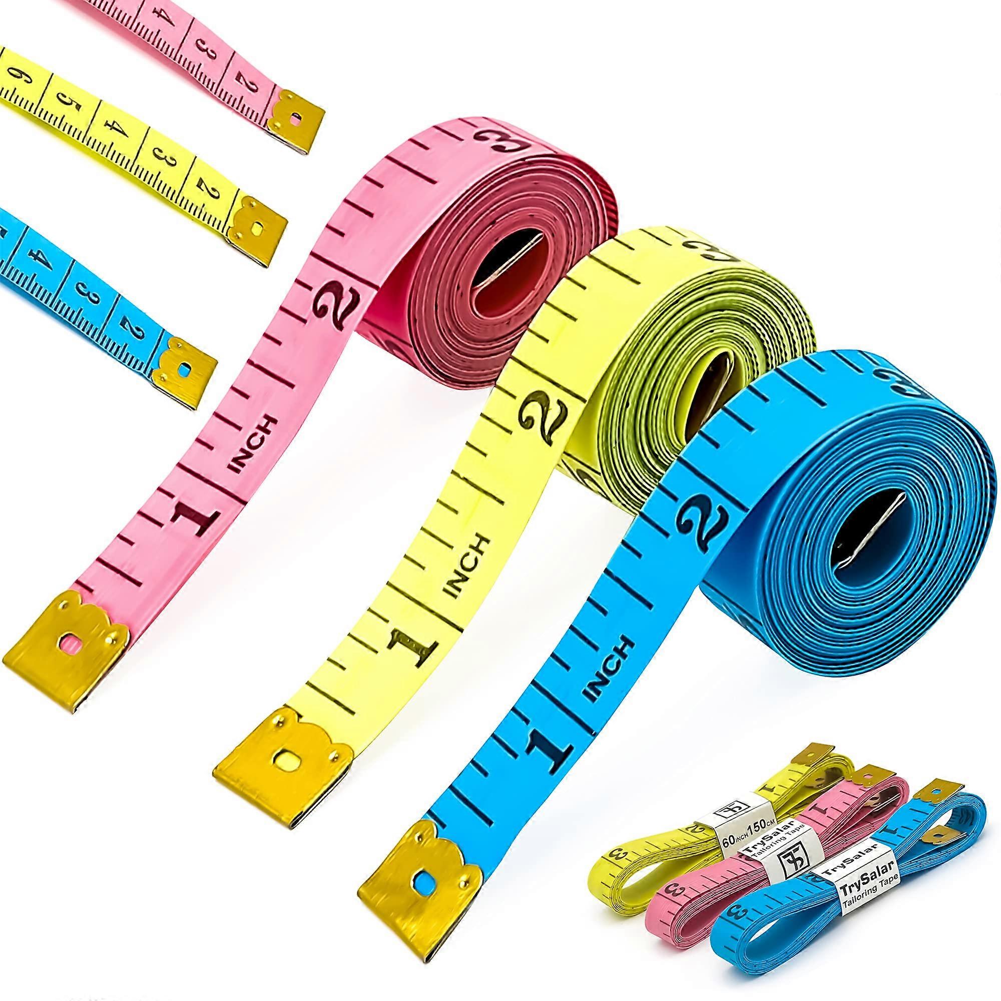 Dual Sided Body Measuring Tape Measure for Body 3 Pack Double Scale Measurement Tape for Sewing Cloth Tailor 60 Inch/ 150 cm