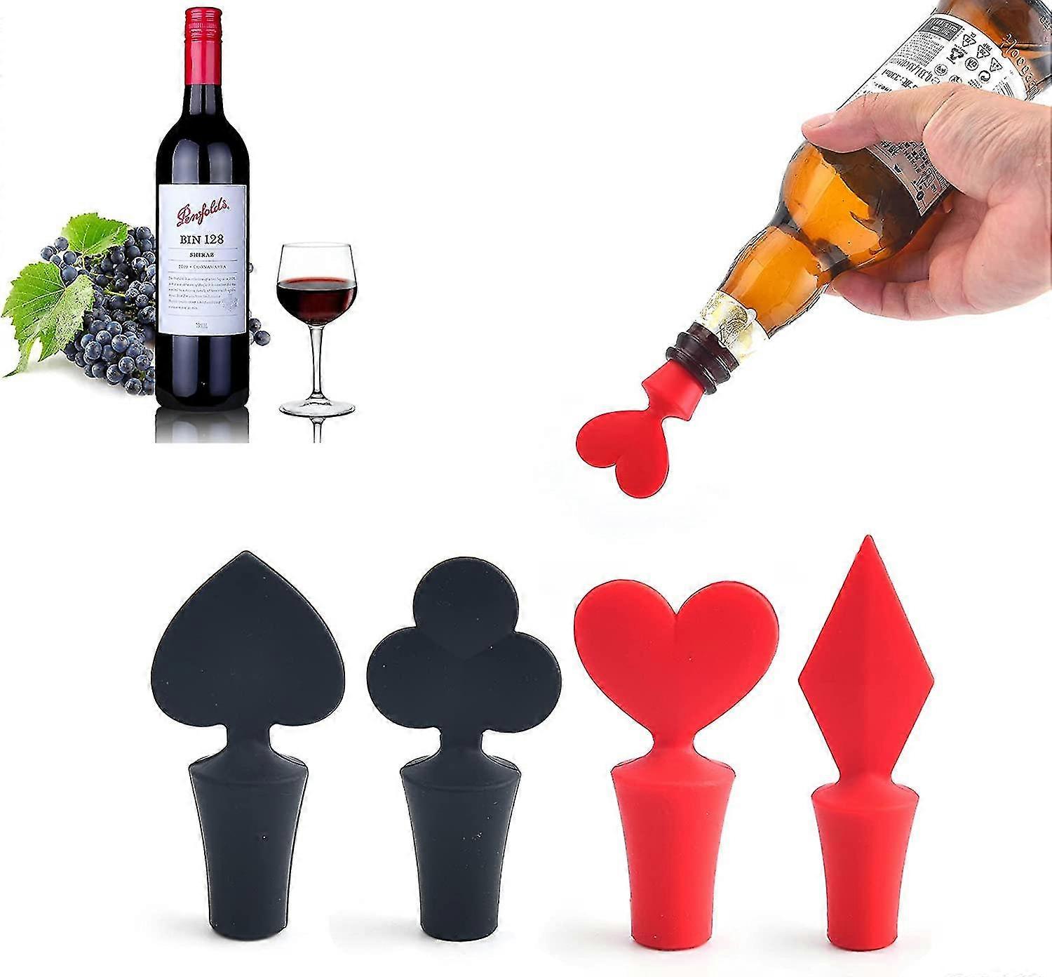 6 Pcs Silicone Wine Stopper Reusable Champagne Bottle Stopper With Handle Top