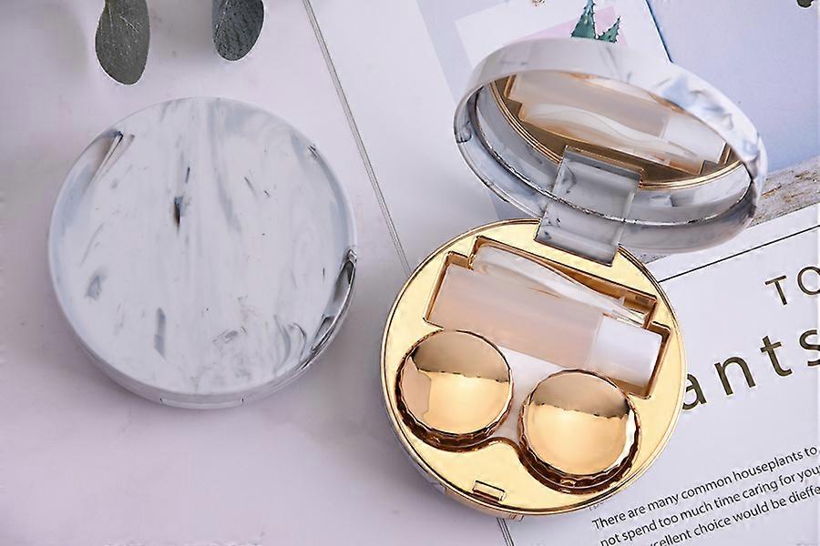 Contact Lens Box, Contact Lens Case, Made Of Plastic, Simple, Stylish, Portable, Reusable gold