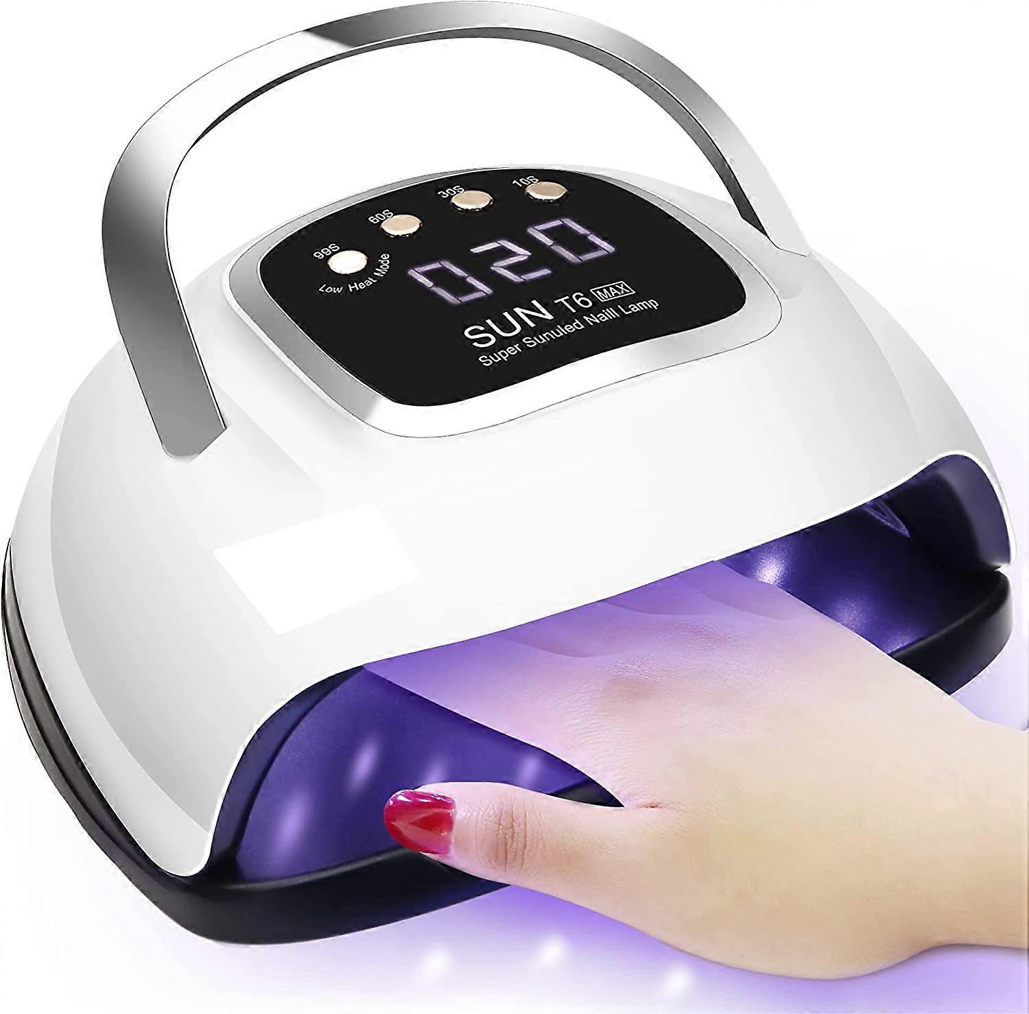 UV Nail Gel Lamp, 220W LKE Nail Gel Lamp with handle, 4 timers, HD LCD display, removable base, LED nail art machine for all nail gelsdryers and uv la