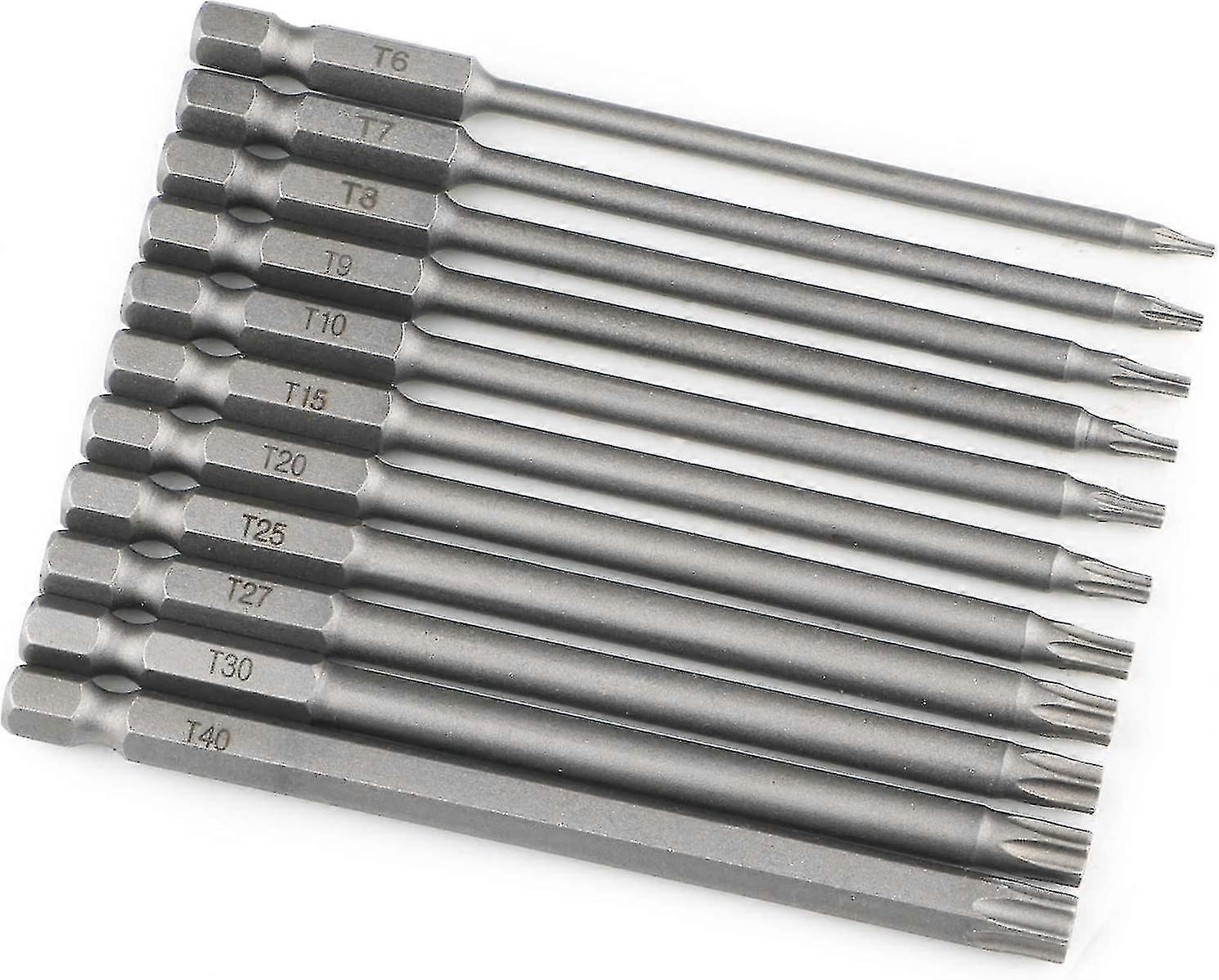 Set Of 11 Extra Long (100 Mm) And Magnetic Hexagonal Torx Bits - Electric Screwdriver