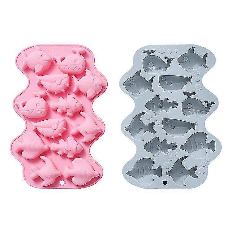 Ocean fish shape silicone chocolate mold, 2pcs