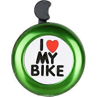 I Love My Bikebell - Bike Bell - Loud Aluminium Bike Horn Ring Mini Bike Zubehör Erwachsene Männer Frauen Kinder Mädchen Jungen Fahrräder, Grün
