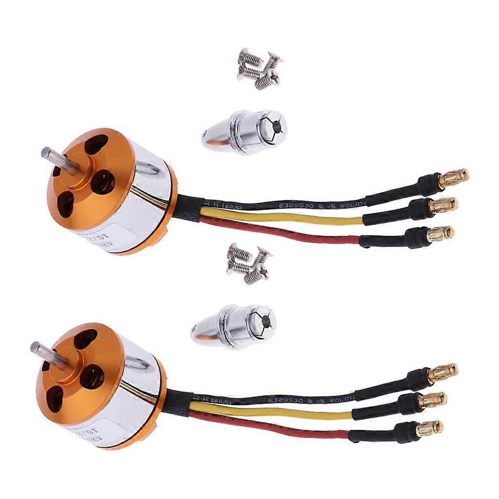 Set of 2 Pieces Quadcopter Brushless Motor Golden Brushless Motor CW 2450KV