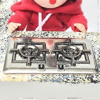 4x 1/12 Scale Metal Dollhouse Gas Stove Simulation Kitchen