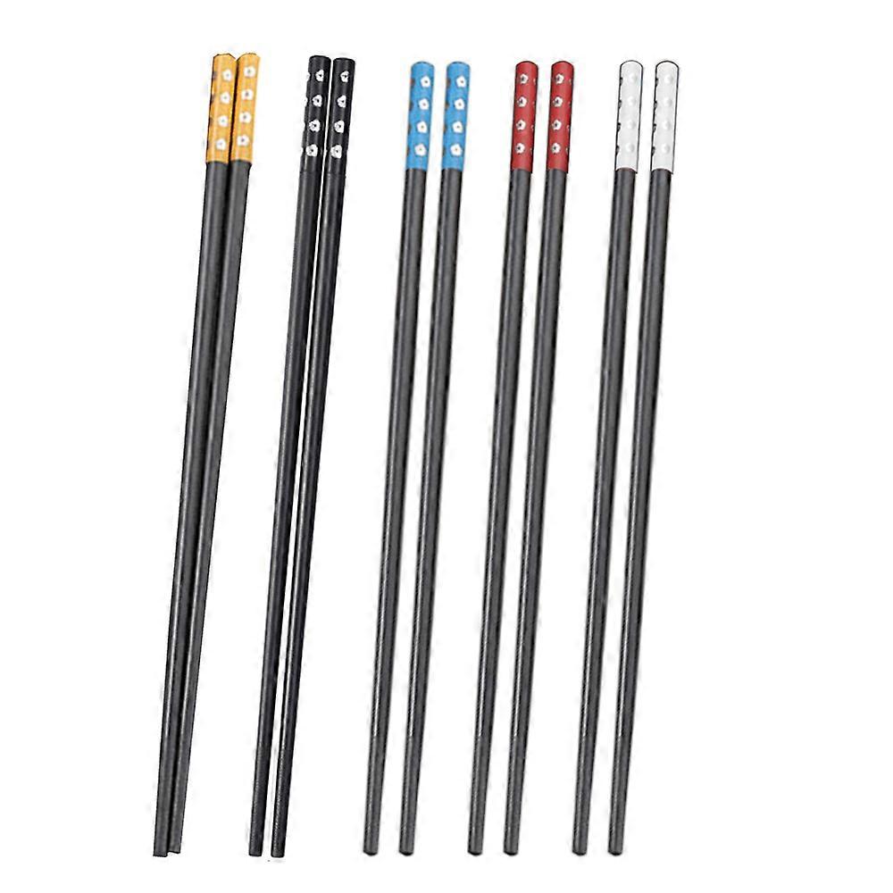 Reusable Chopsticks,Fiberglass Chopsticks Set of 5 Pair,Chinese Chopsticks, Non-slip, Easy to Use