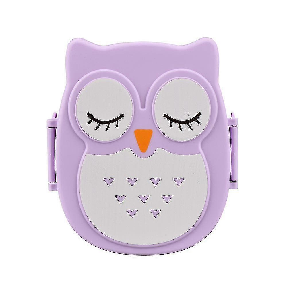 Owl Lunch Box Food Container Storage Box Portable Bento Box Purple Reusable Plastic Meal Prep Containers Divided Food Storage Containers