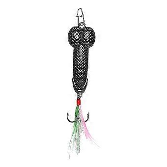 1pcs Fishing Lures Tackle Hook Dick Spinner Spoon Pike Vib Wobble Tackle Hook( Black 21g)