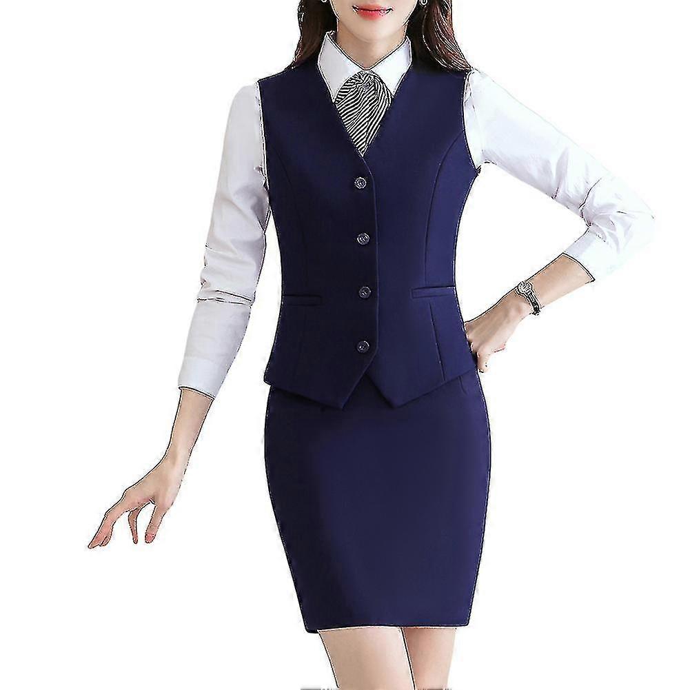 Kvinners Business V-hals Formell Vest Kontor Damer Solid Color Vest