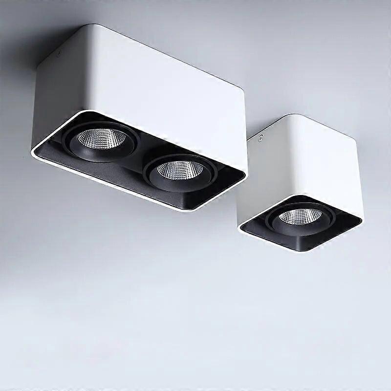 Square Dimmable LED Wall Mounted Downlight 10W 12W 20W 24W COB Spot light Single/Double Head Ceiling Lamp Surface Mounted Dow