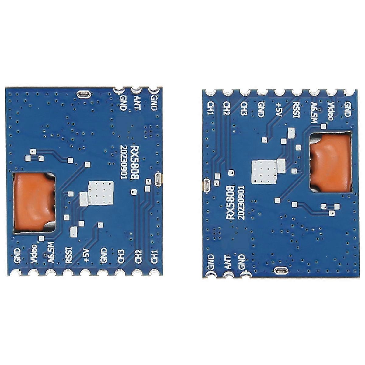 2Pcs RX5808 Wireless Audio Video Receiver Module RX5808 Frequency Phase Lock Analog AV Signal Output 48CH SPI Mode